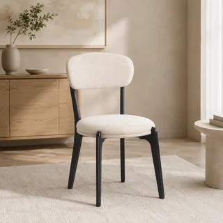 كرسي مفرد DY-06 L.BEIGE بتصميم عصري قماش شانيل