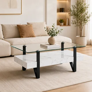 طاولة شاي مفرد QJ-495 أبيض.M