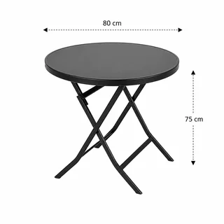 طاولة كافيه دائرية قابلة للطي GS-06 أسود