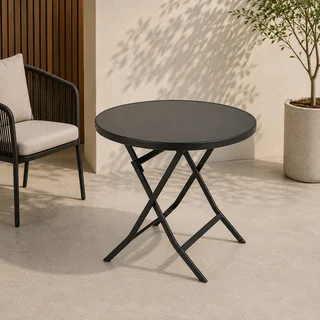 طاولة كافيه دائرية قابلة للطي GS-06 أسود