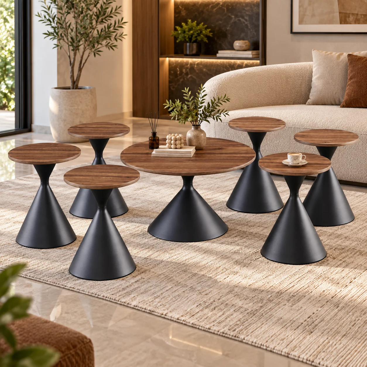 طقم شاي خشب ميلامين SHS-034 BROWN 1+6 بتصميم عصري من الخشب ميلامين طقم شاي خشب ميلامين SHS-034 BROWN 1+6 بتصميم عصري من الخشب ميلامين