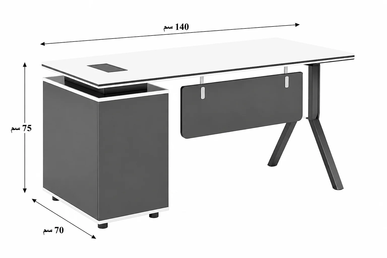 مكتب OT-10 أبيض ورمادي مكتب OT-10 أبيض ورمادي