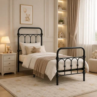 سرير اطفال حديد أسود 3840