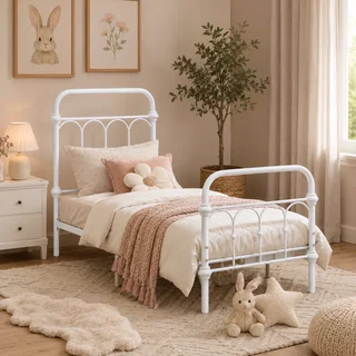 سرير اطفال حديد أبيض 3840