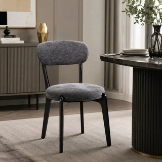 كرسي مفرد DY-06 D.GREY بتصميم عصري قماش شانيل