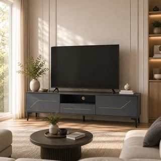 طاولة بلازما ماليزي 140سم TV-052 رمادي غامق