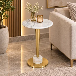 طاولة خدمة مفرد OG-43 GOLD بتصميم عصري من الرخام