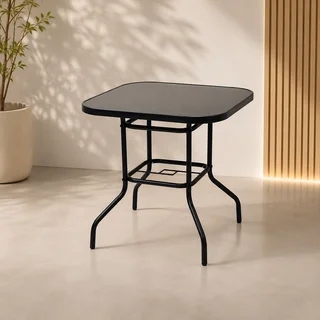 طاولة مربعة زجاج أسود F5028 أسود