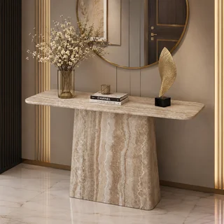 كونسول رخام CS-08 خشبي فاتح