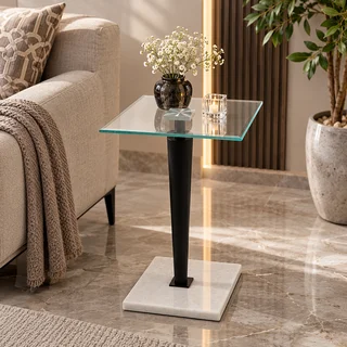 طاولة خدمة مفرد OG-32 BLACK بتصميم عصري من الزجاج